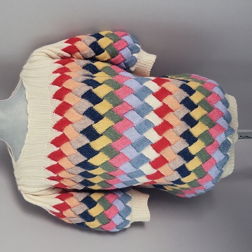Multicolor Diamond Pattern Women's Sweater
